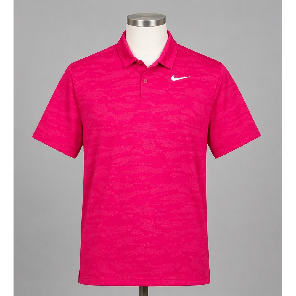 Nike Golf Dri-Fit Polo Shirt Men's XL Pink Camo Short Sleeve